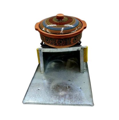 Galvanised Iron Footed /choola /chulla Outdoor Footed Camping Stove - Image 2