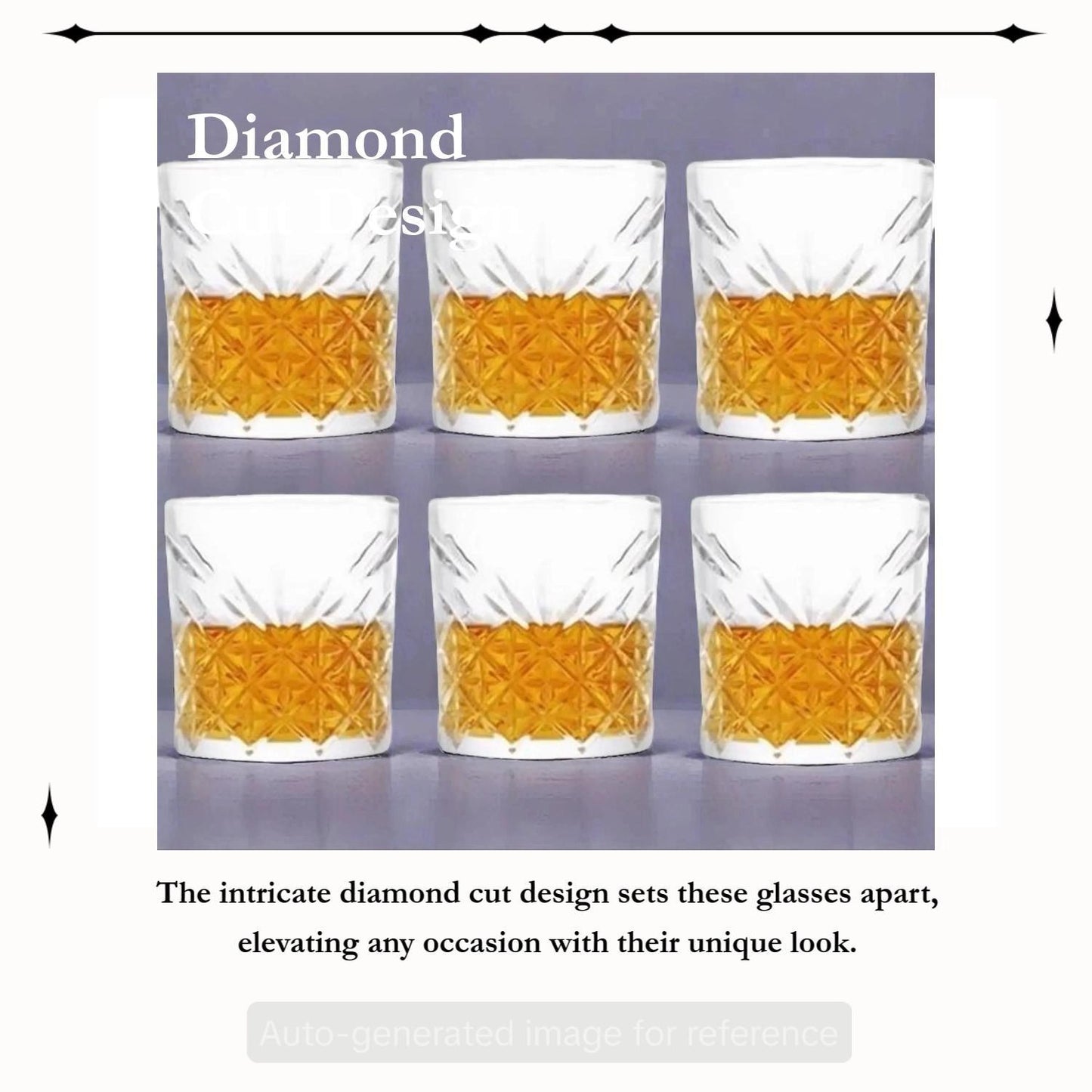 Diamond Cut Design Glasses DSKB-033-2 Set Of 6 340ml - Image 7