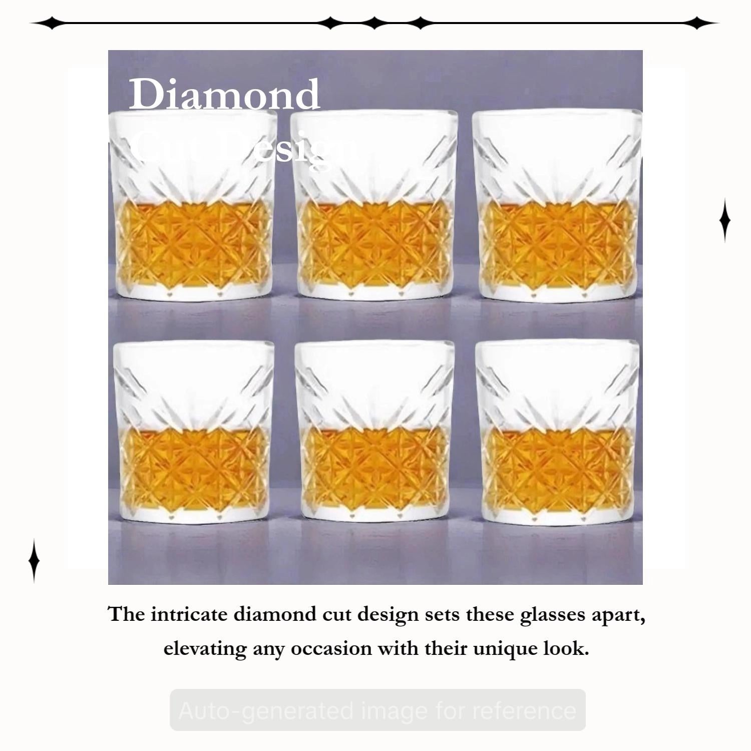 Diamond Cut Design Glasses DSKB-033-2 Set Of 6 340ml - Image 7