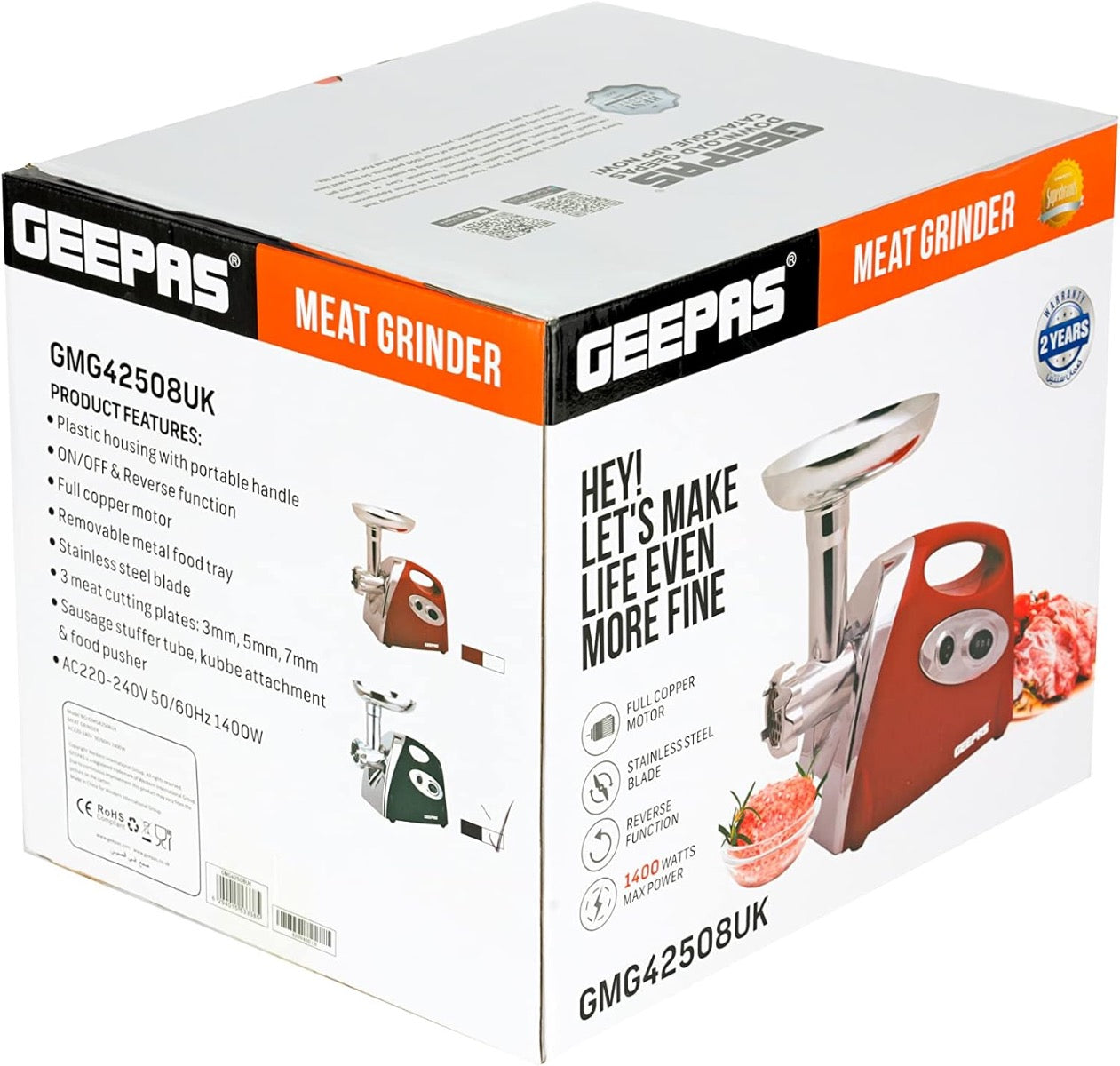 Geepas Meat Grinder 1400W GRINDER1400W - Image 2