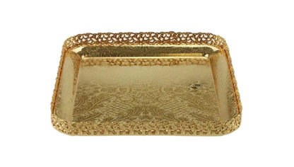 Gold Paandan Tray Square With Ball Feet Gold - Image 1