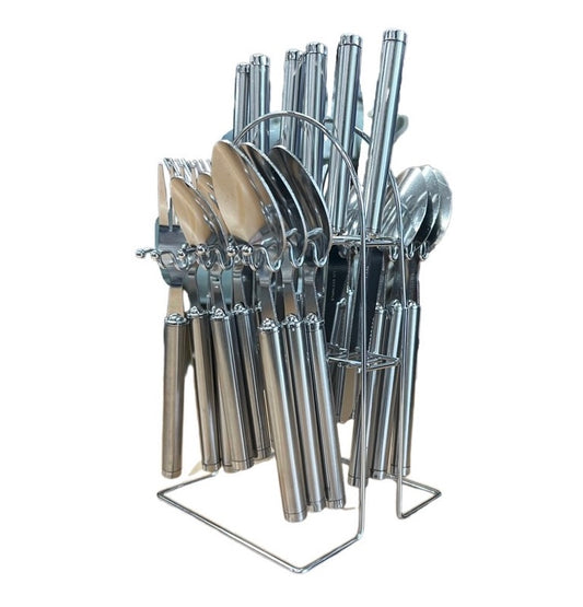 Silver Cutlery Set With Stand SET24PC Silver Set Of 24 - Image 2