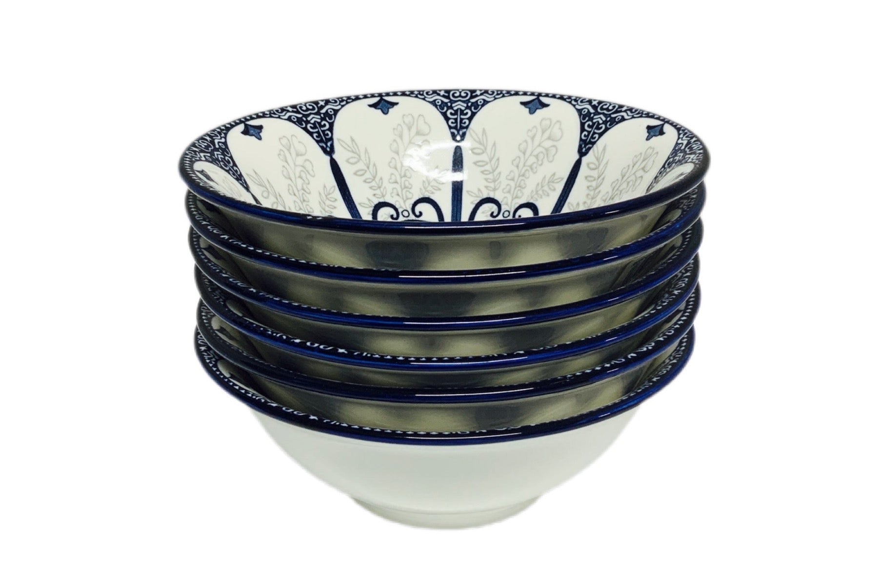 Cereal Bowl Blue Floral Pack Of 6 Blue 6inch - Image 3
