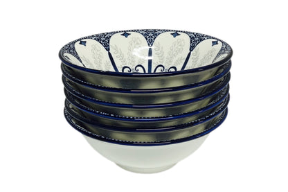 Cereal Bowl Blue Floral Pack Of 6 Blue 6inch - Image 3