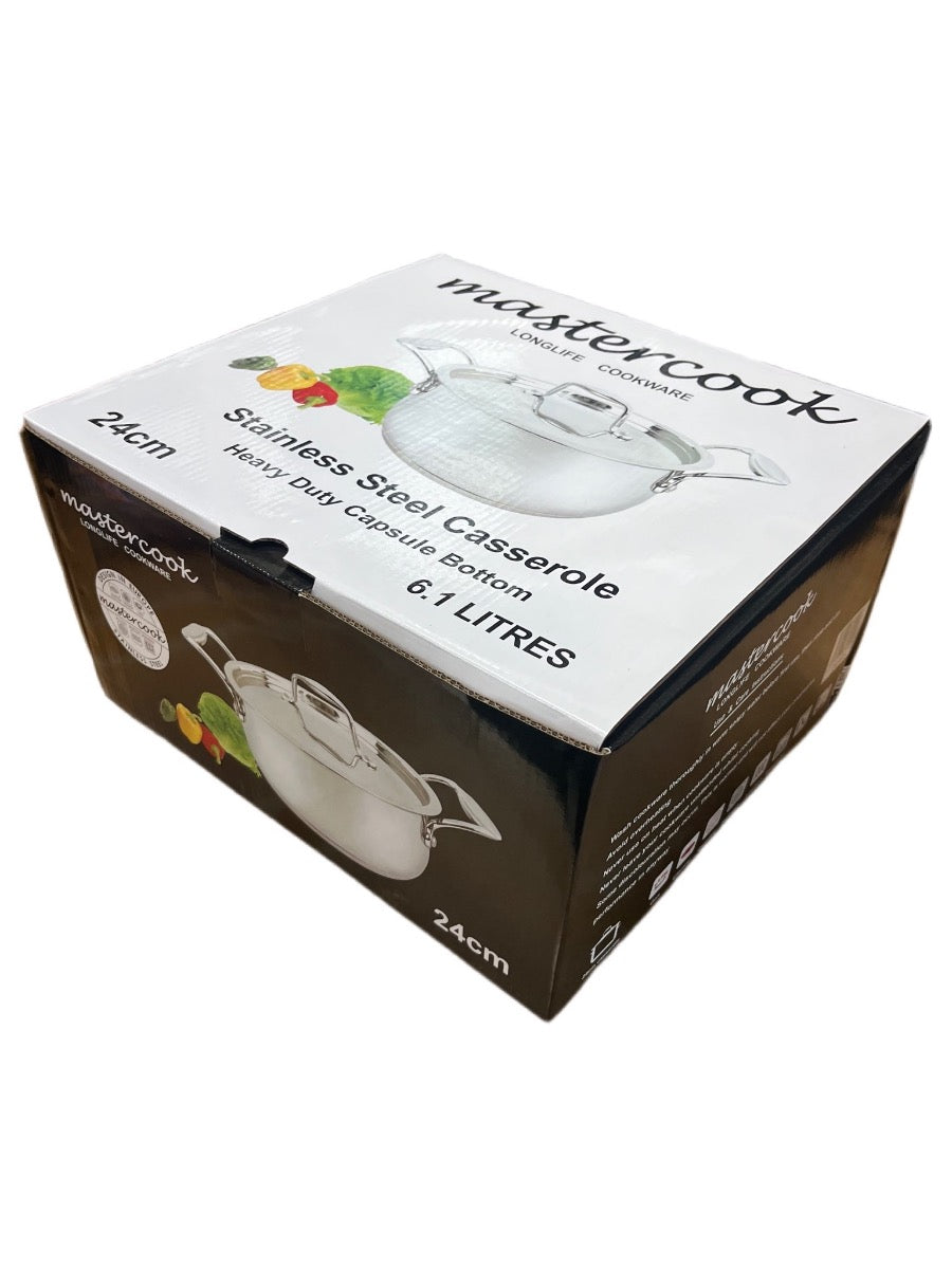 Mastercook Stainless Steel Casserole With Lid 24cm - Image 2