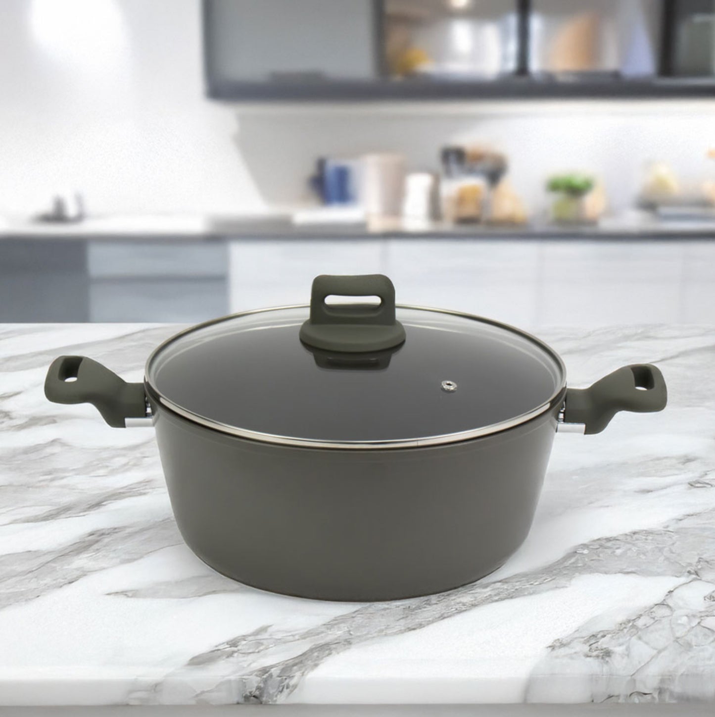 Zoya Stockpot Set With Glass Lid Forged Aluminium Body Ceramic Non Stick Coating Induction Ready - Image 5