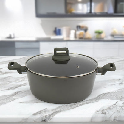 Zoya Stockpot Set With Glass Lid Forged Aluminium Body Ceramic Non Stick Coating Induction Ready - Image 5