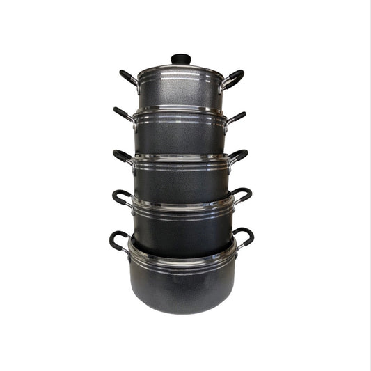 Mastercook Non Stick Aluminium Cookware Set With Glass Lids Set Of 5 - Image 1