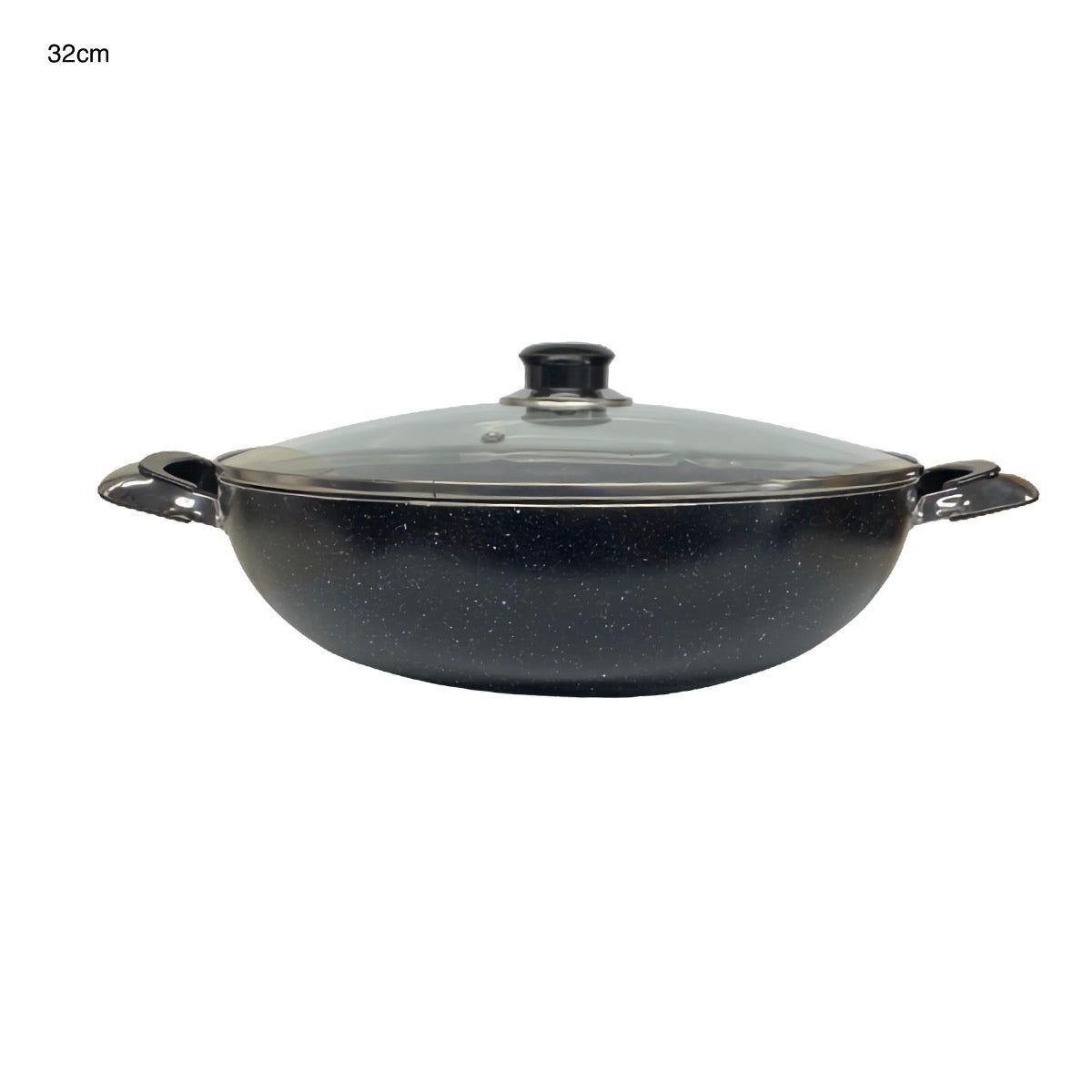 Mastercook Non Stick Wok / Karai With Lid LID32CM 32cm - Image 1
