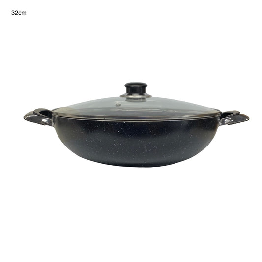 Mastercook Non Stick Wok / Karai With Lid LID32CM 32cm - Image 1