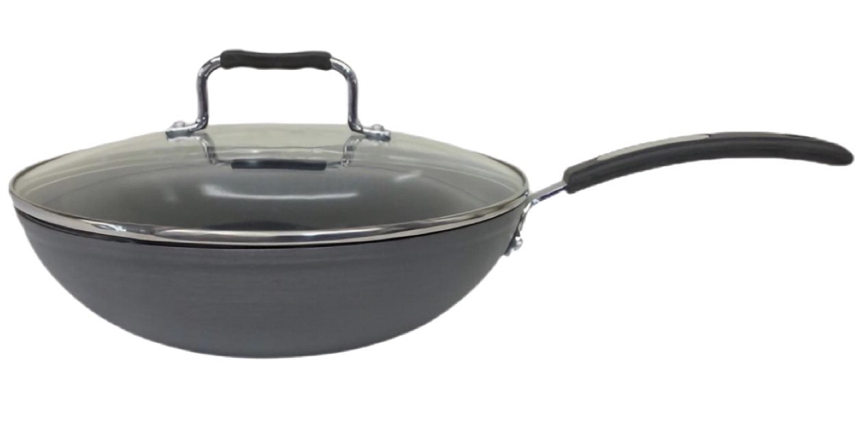 Mastercook Non Stick Hard Anodized Long Handle Wok / Karai KARAI28CM 28cm - Image 1