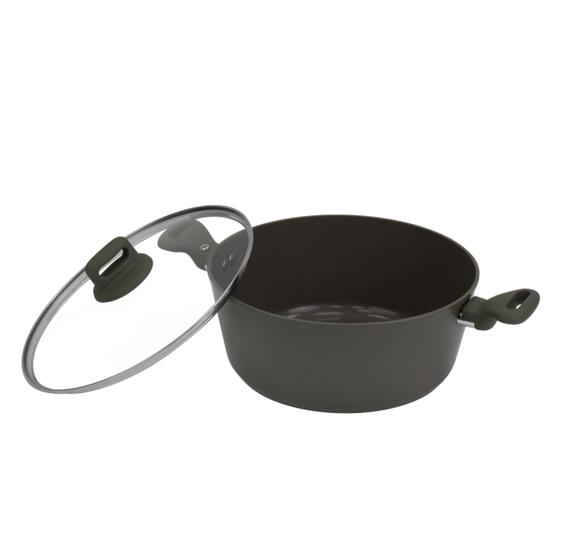 Zoya Stockpot Set With Glass Lid Forged Aluminium Body Ceramic Non Stick Coating Induction Ready - Image 6