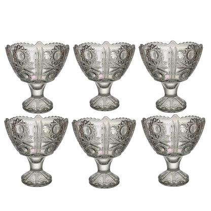 Footed Glass Ice Cream / Dessert Cups Pack Of 6 Cream - Image 2