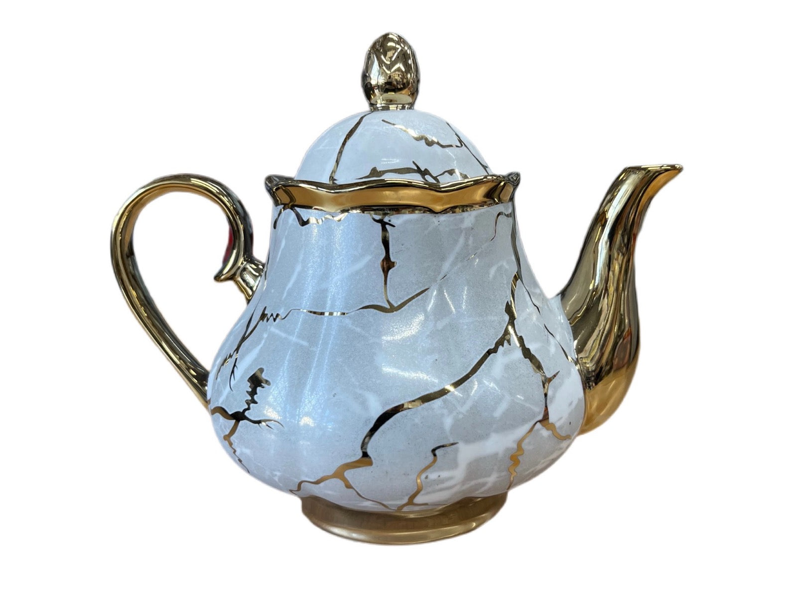 Gold Line Tea Set With Stand SET14PC Gold Set Of 14 - Image 2