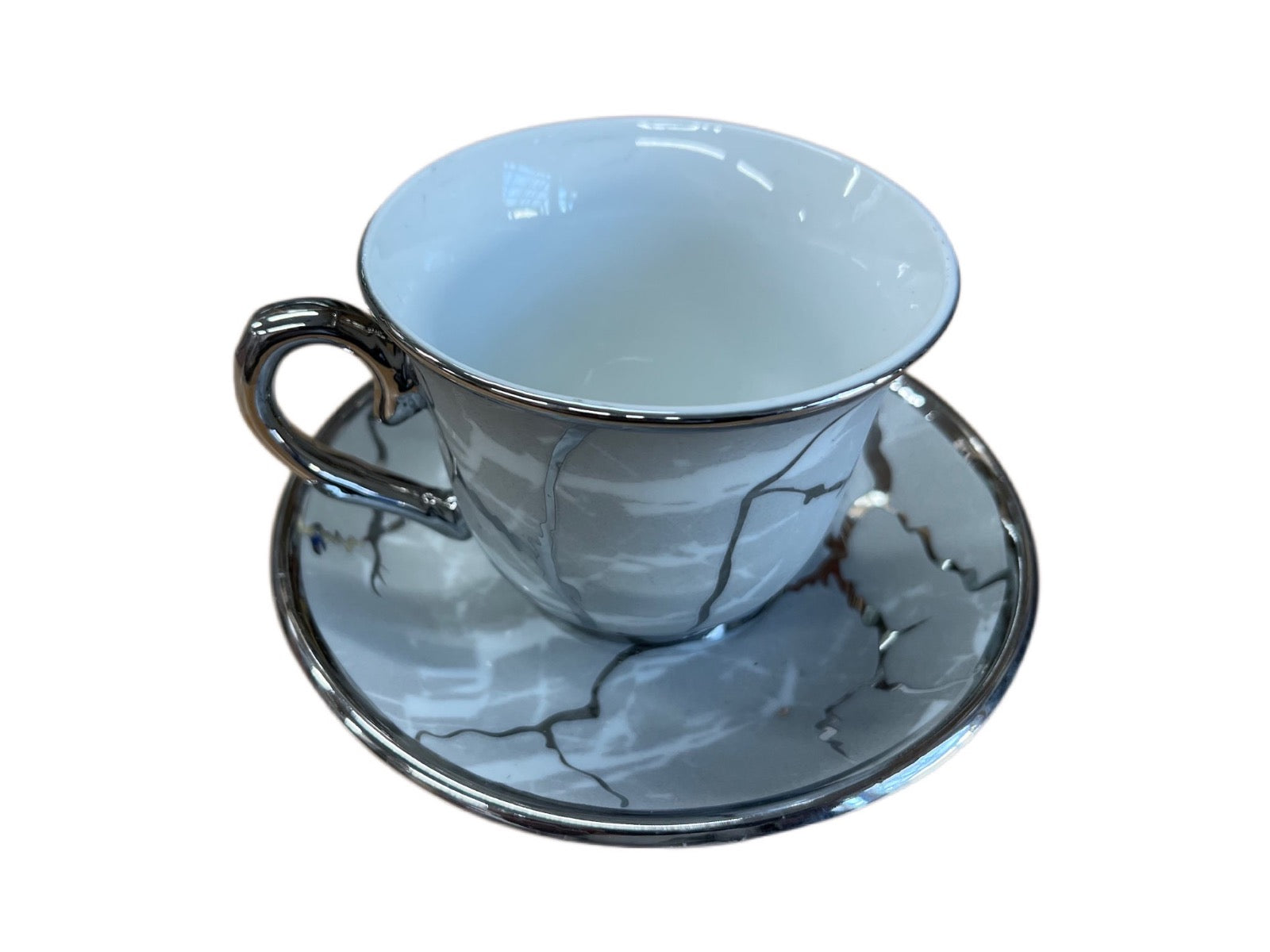 Silver Line Tea Set With Stand SET14PC Silver Set Of 14 - Image 4