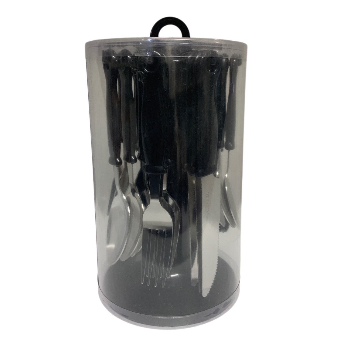 Black Cutlery Set With Stand SET24PC Black Set Of 24 - Image 2