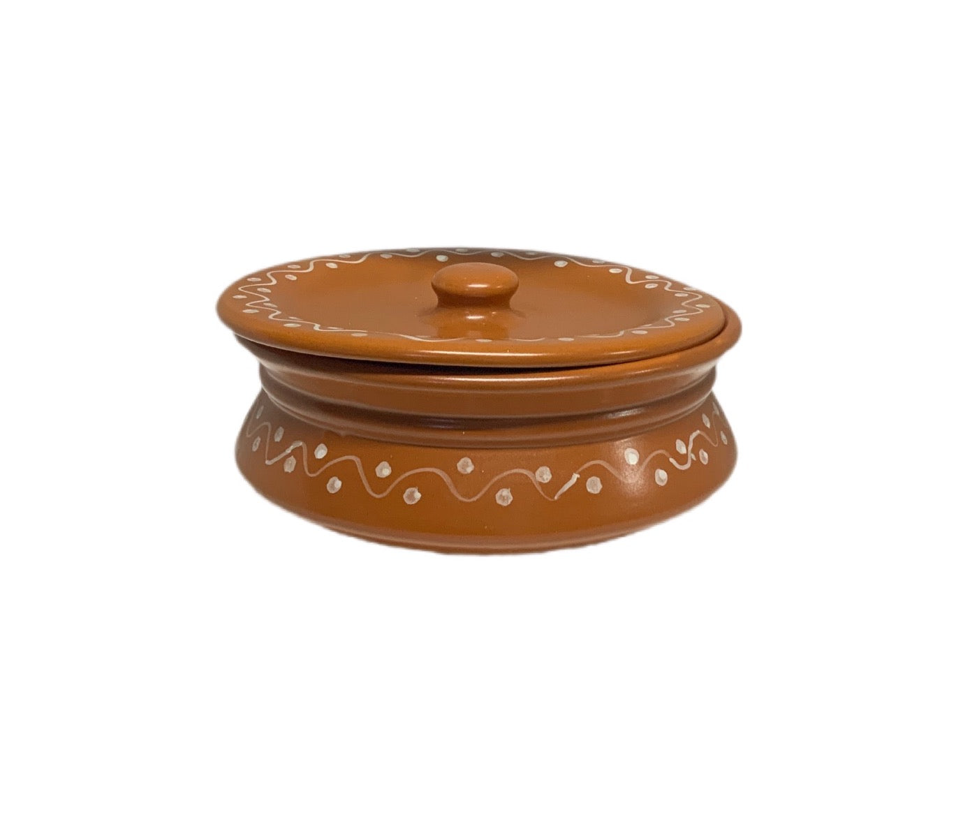 Flat Ceramic Handi With Lid - Image 2