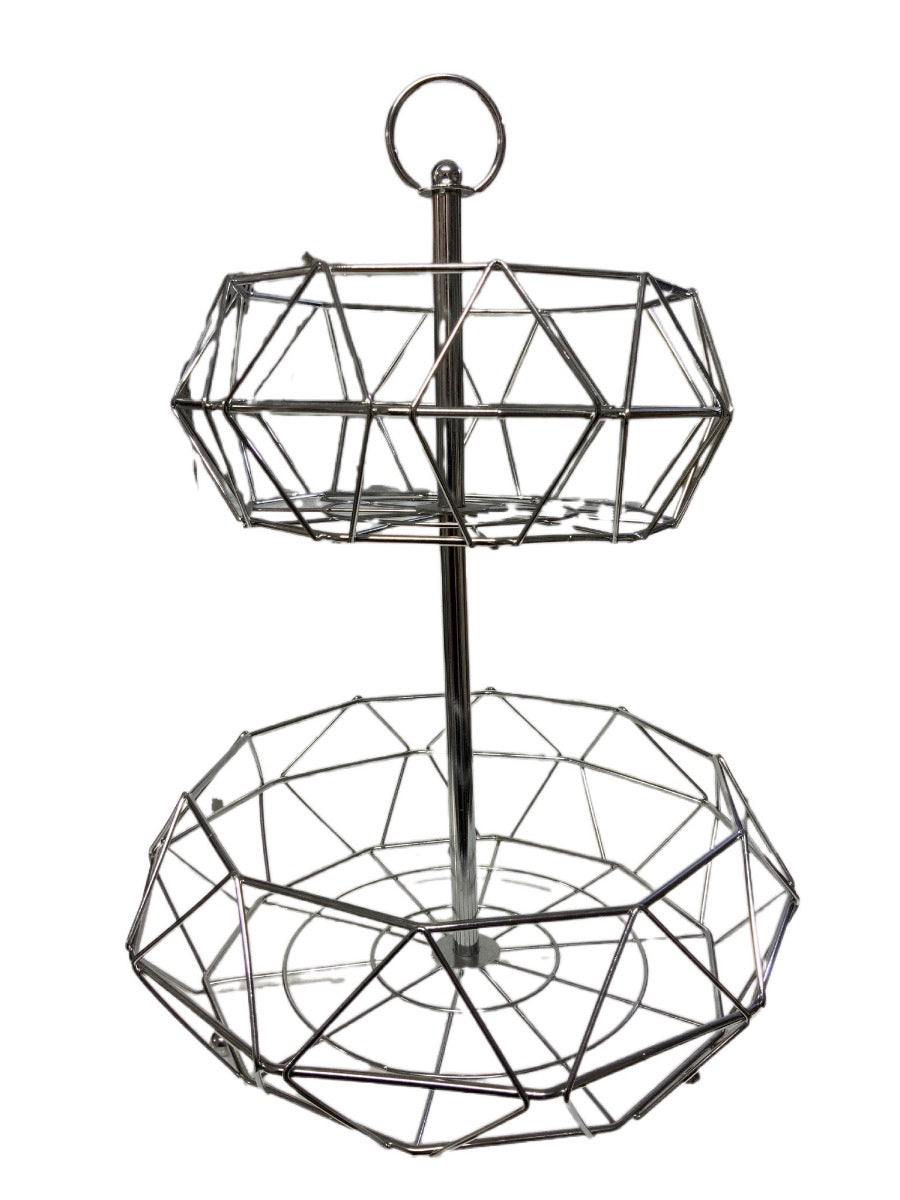 2 Tier Fruit Basket Hexagonal - Image 1