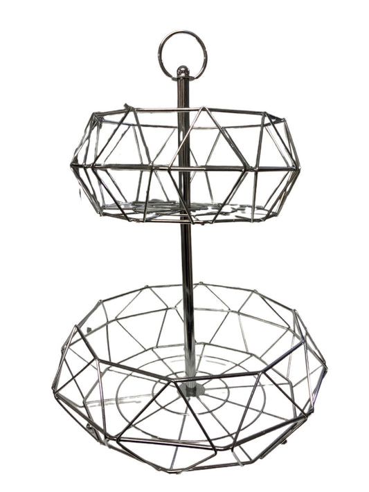 2 Tier Fruit Basket Hexagonal - Image 1