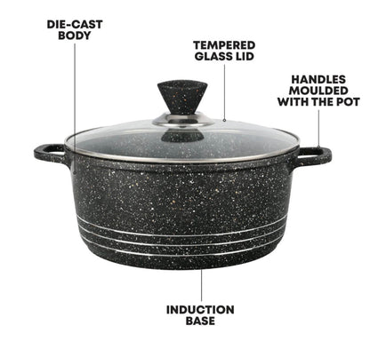 Black Marbell Die Cast Non Stick Pan Set Black Set Of 4 - Image 7