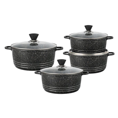Black Marbell Die Cast Non Stick Pan Set Black Set Of 4 - Image 1