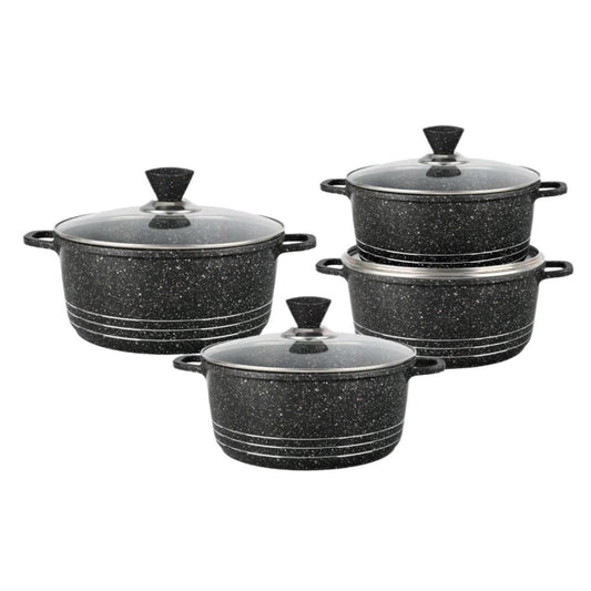 Black Marbell Die Cast Non Stick Pan Set Black Set Of 4 - Image 1