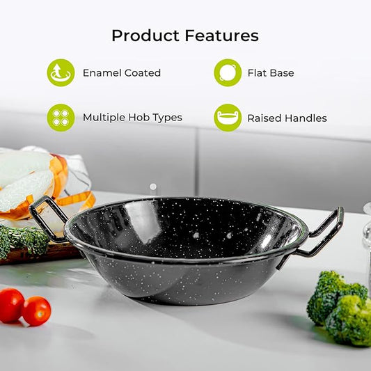 Mastercook Non Stick Enamel Karai KARAI34CM 34cm - Image 2