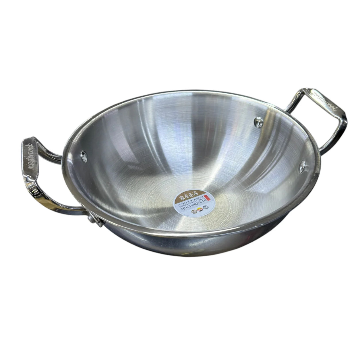 Mastercook Stainless Steel Karai/wok With Glass Lid Tri Ply Body Induction Friendly STEEL28CM 28cm - Image 5