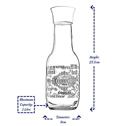 Glass Carafe Bottle BOTTLE1000ML 1000ml - Image 4
