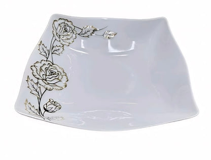 Square White Porcelain Dinner Set White Set Of 26 - Image 3