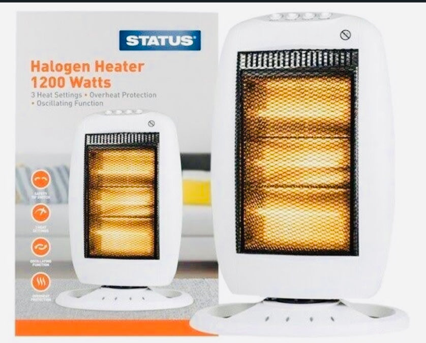 Status Halogen Heater 1200W 3 Heat Setting Overheat Protection ...