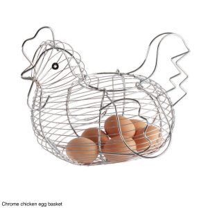 Chrome Chicken Egg Basket-0