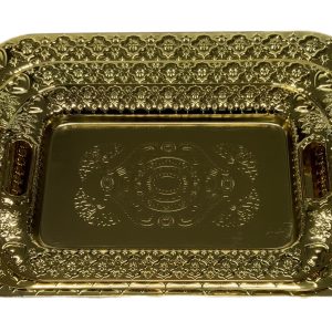 Gold serving tray set of 3 rectangle -0